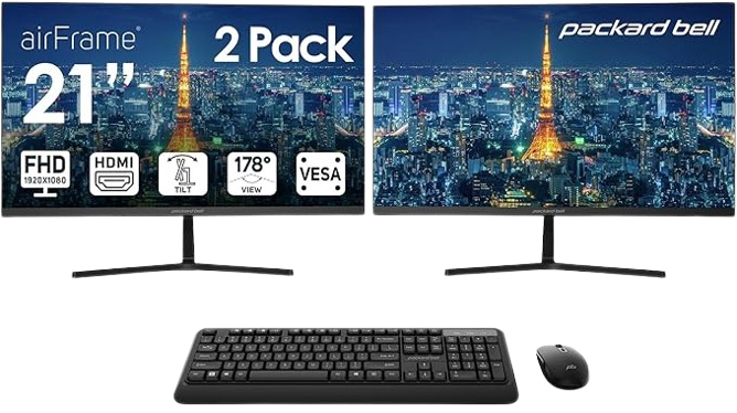 21 Inch Monitor FHD 1920 x 1080 Computer Monitor, 75 Hertz, Dual Monitor